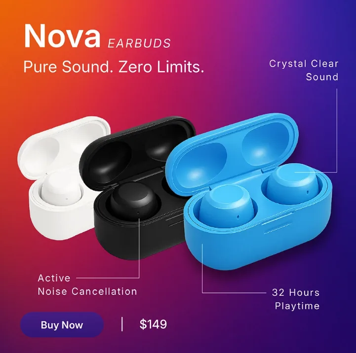 Nova earbuds ad