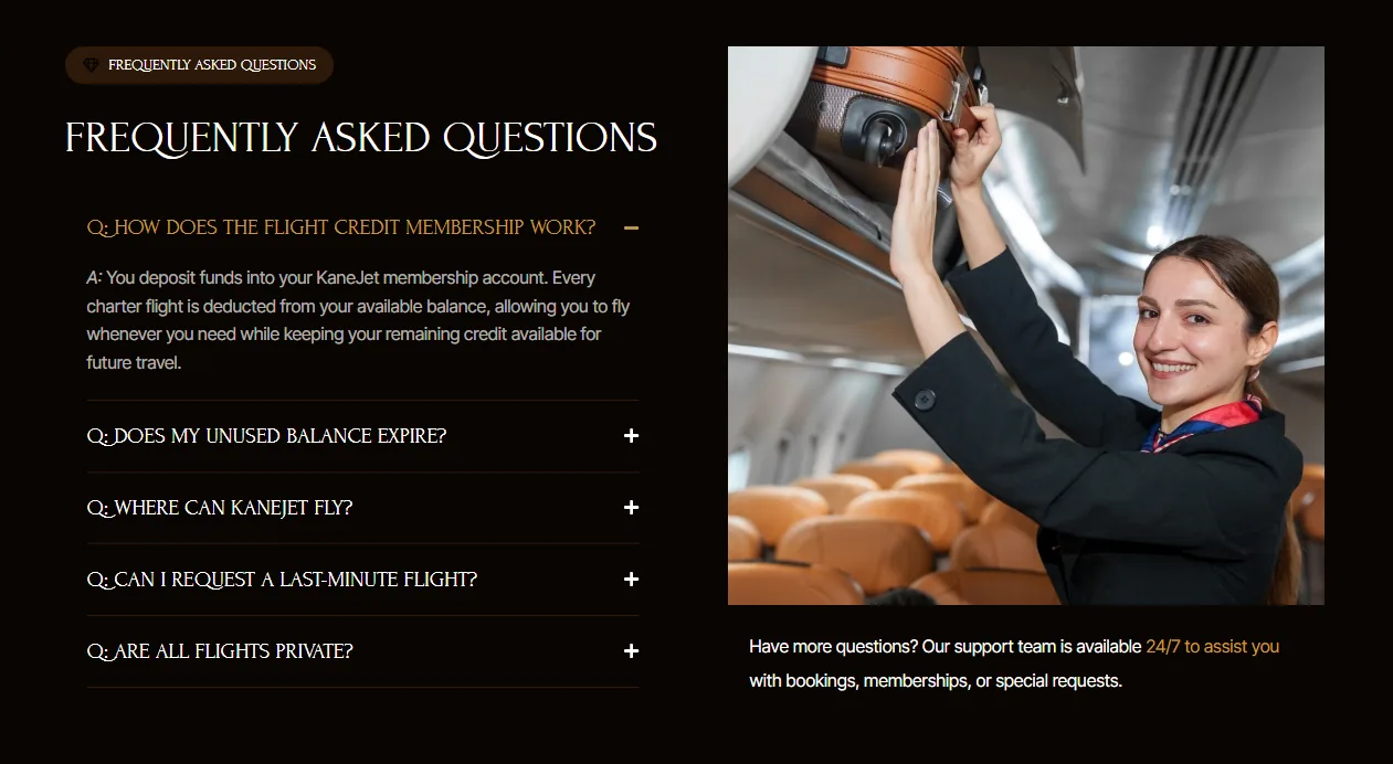 KaneJet FAQ about how the membership works